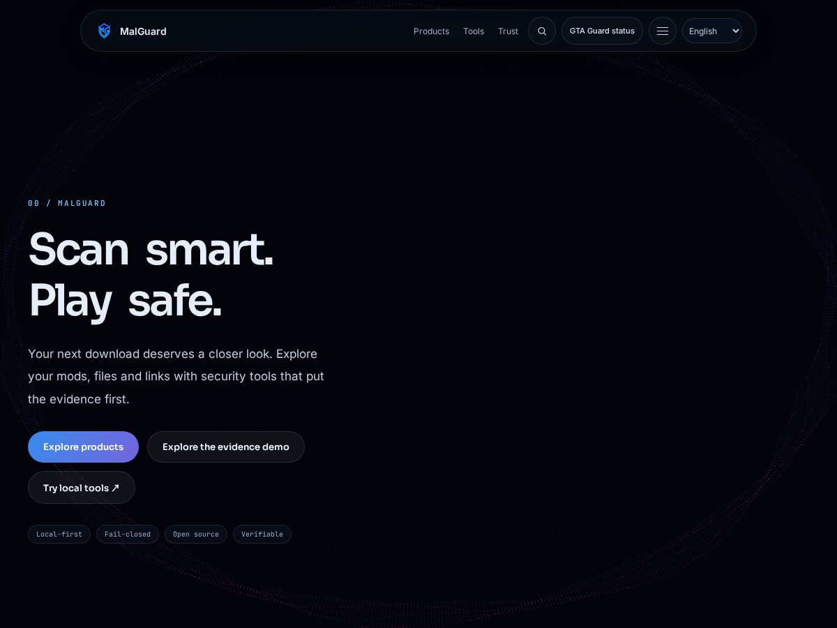 Landing-page snapshot of malguard.site