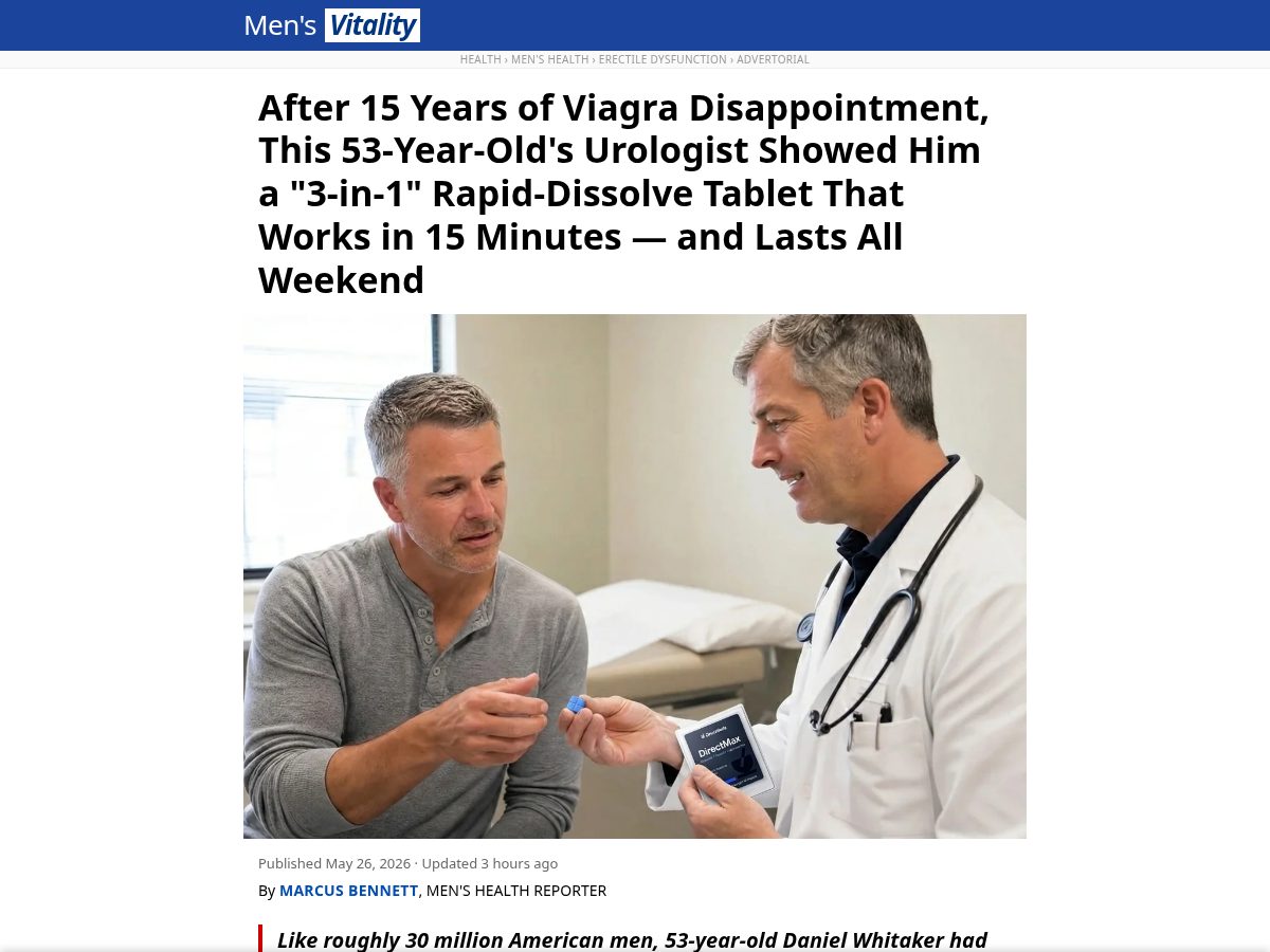 Landing-page snapshot of menvitality.news