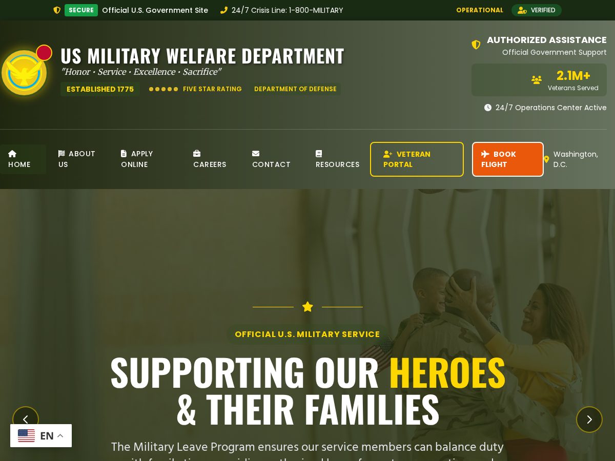 Landing-page snapshot of mil-onesource.org