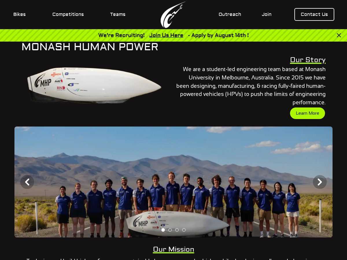 Landing-page snapshot of monashhumanpower.org