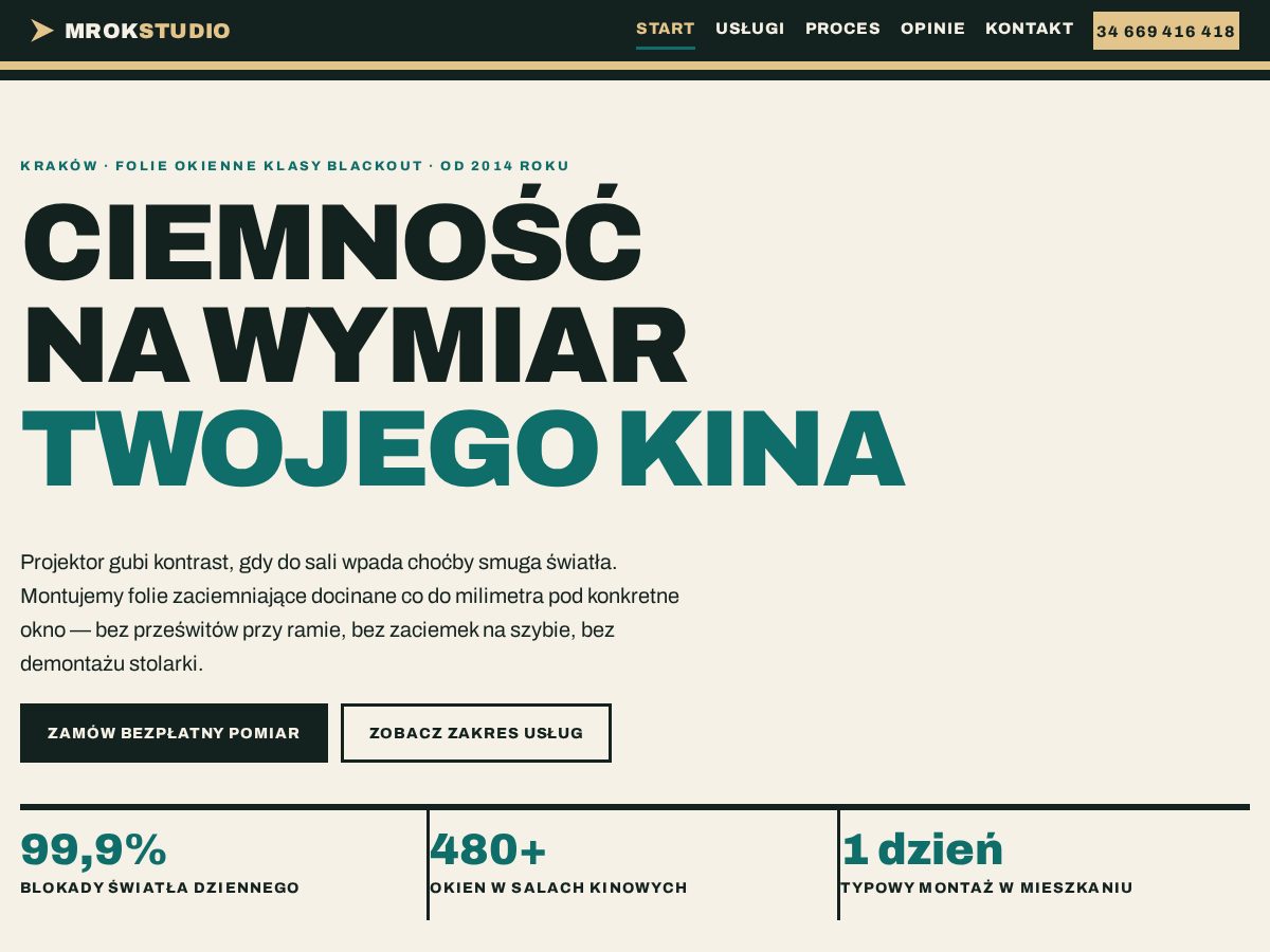 Landing-page snapshot of mrokstudio.online