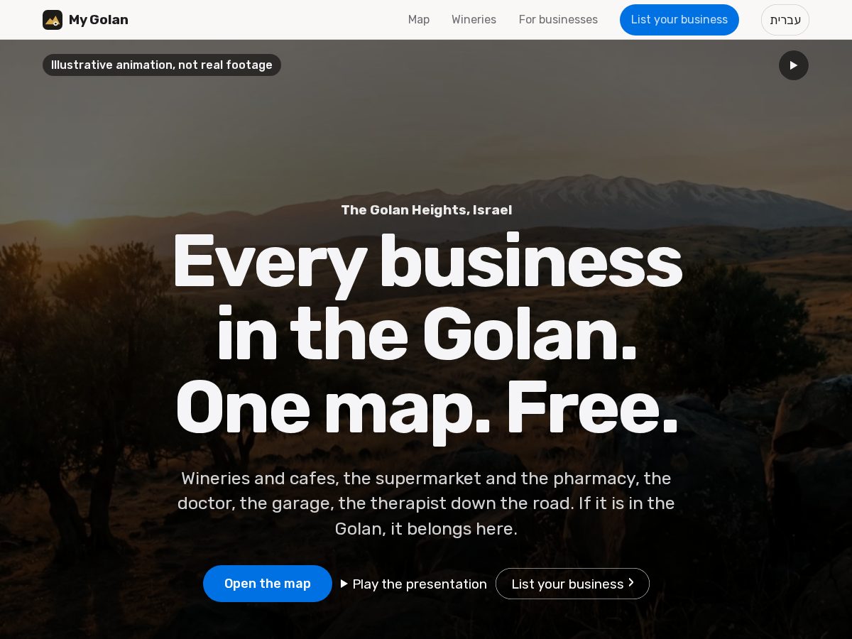 Landing-page snapshot of my-golan.com