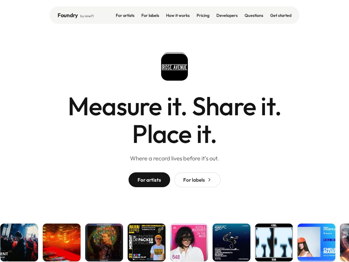 Landing-page snapshot of nine71foundry.com