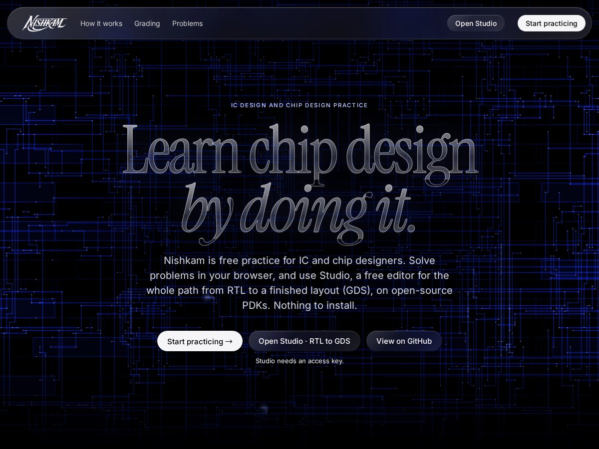Landing-page snapshot of nishkam.world