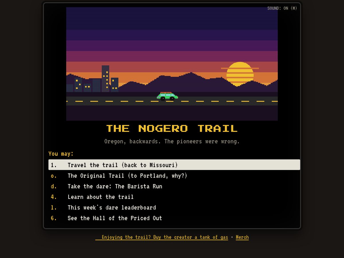 Landing-page snapshot of nogerotrail.com