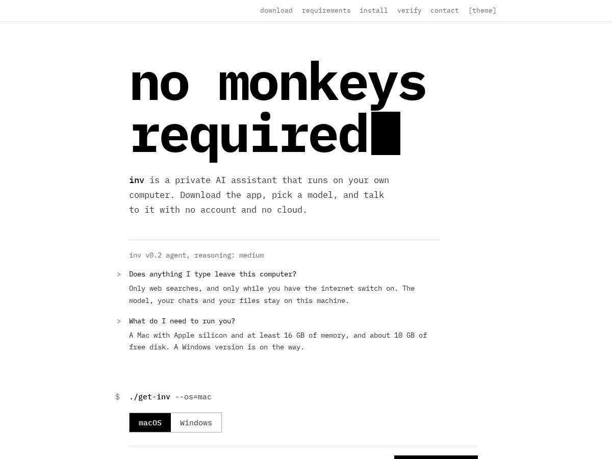 Landing-page snapshot of nomonkeysrequired.com