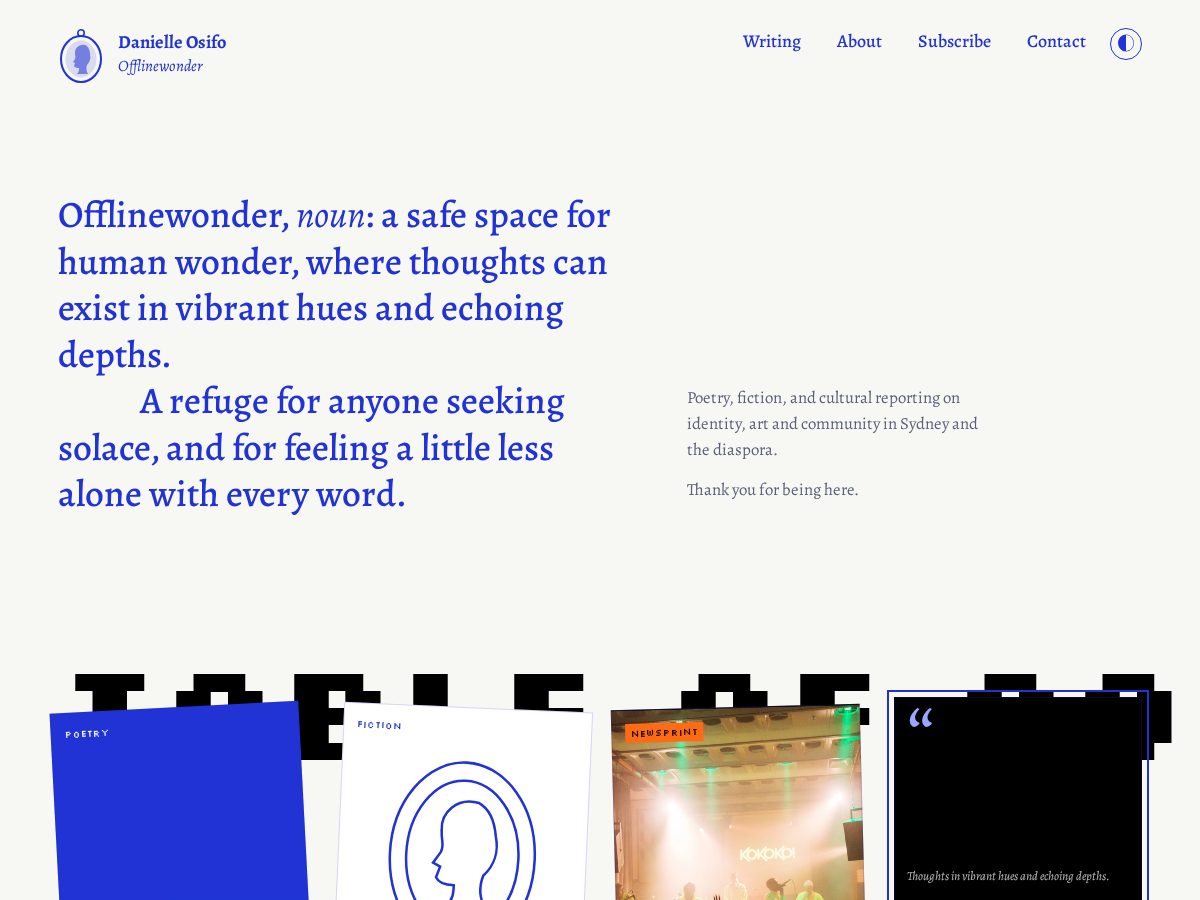 Landing-page snapshot of offlinewonder.com