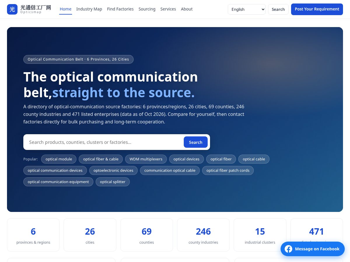 Landing-page snapshot of opticsmap.com