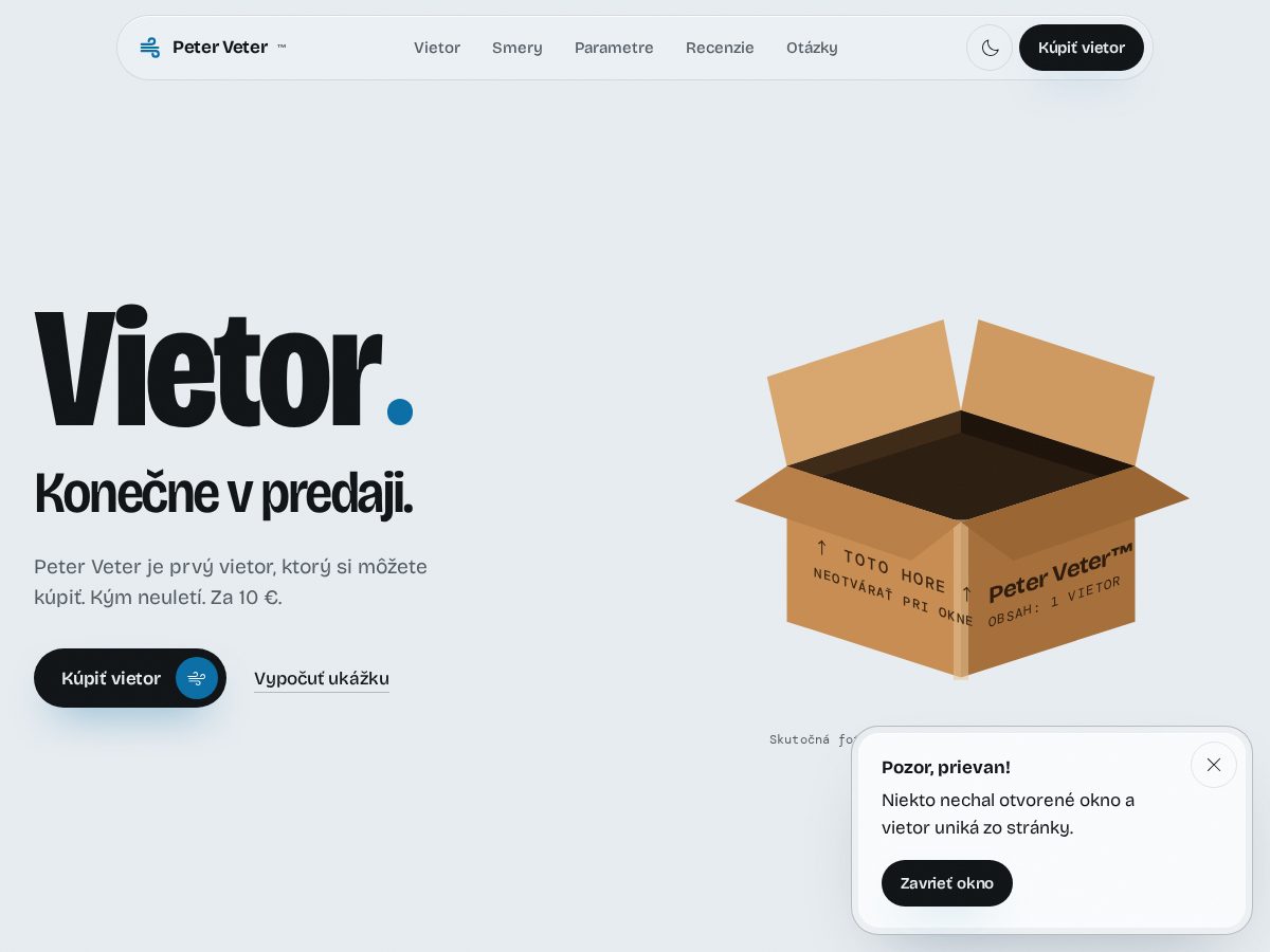 Landing-page snapshot of peterveter.fun