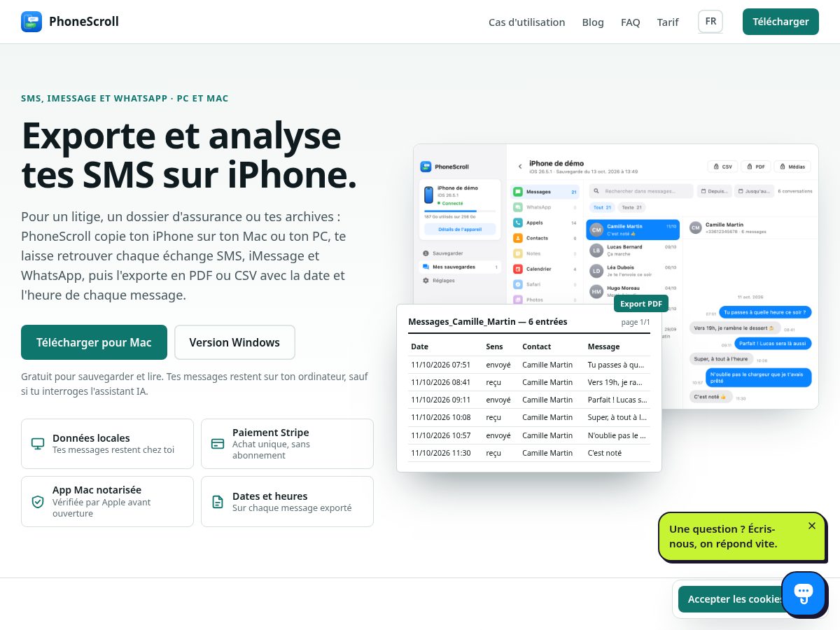Landing-page snapshot of phonescroll.com