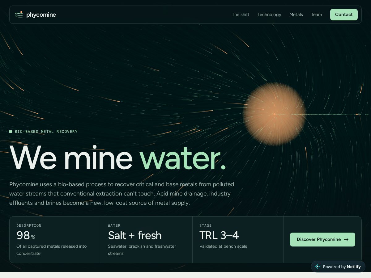 Landing-page snapshot of phycomine.com