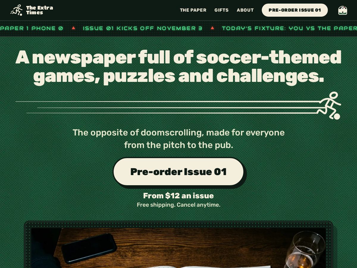 Landing-page snapshot of playextratimes.com