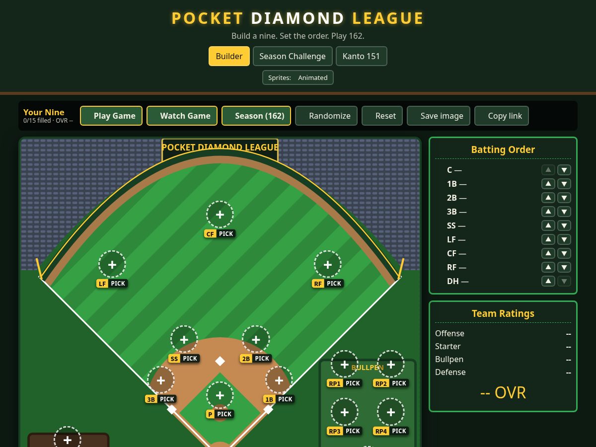 Landing-page snapshot of pocketdiamondleague.com
