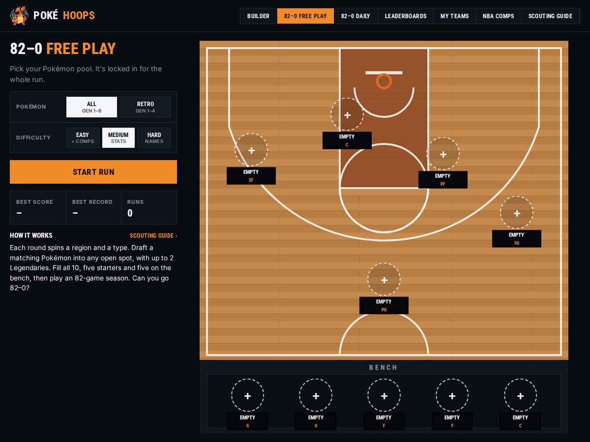 Landing-page snapshot of pokehoops.org