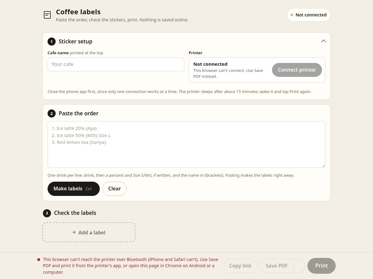 Landing-page snapshot of printcoffeelabel.shop