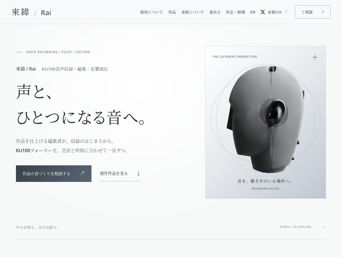 Landing-page snapshot of rai-audio.com