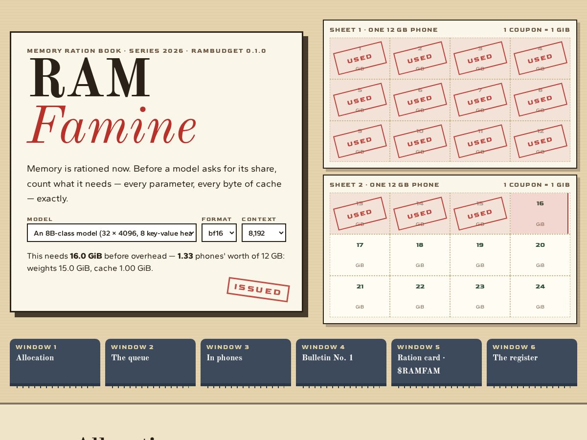 Landing-page snapshot of ramfamine.fun