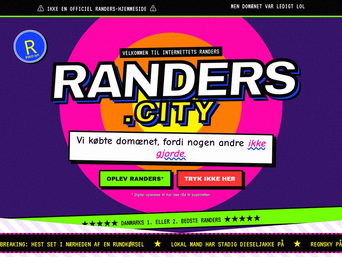 Landing-page snapshot of randers.city