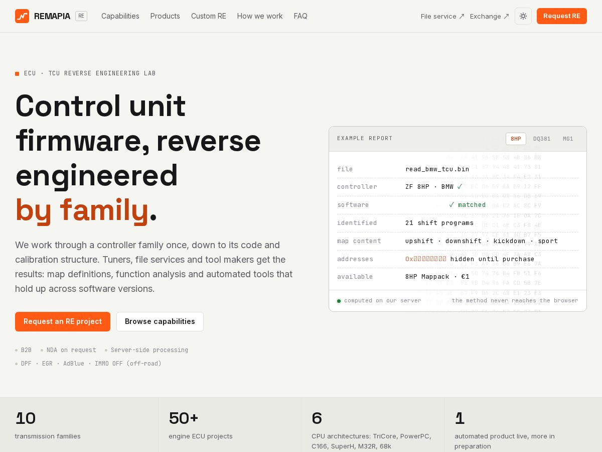 Landing-page snapshot of remapia.com
