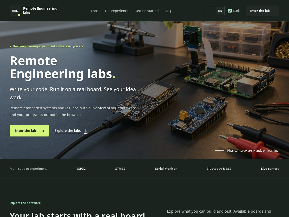 Landing-page snapshot of remotelabs.tech