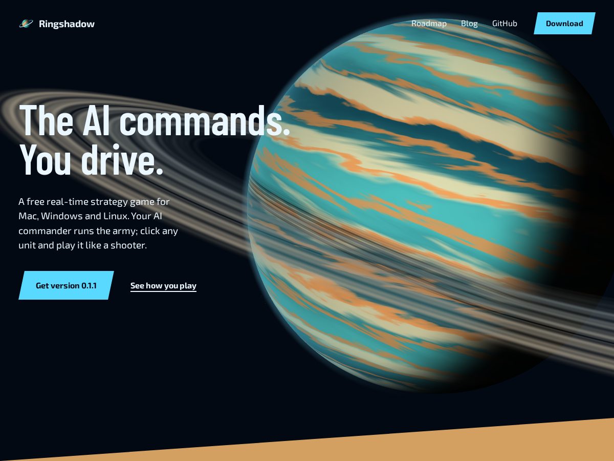 Landing-page snapshot of ringshadow.com