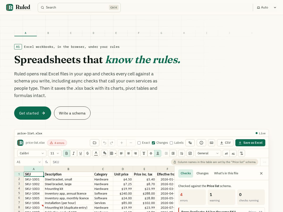 Landing-page snapshot of ruled.page