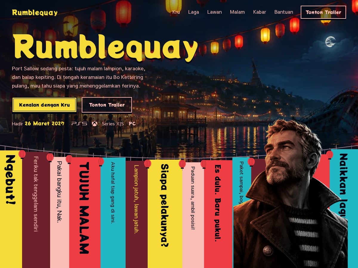 Landing-page snapshot of rumblequay.com