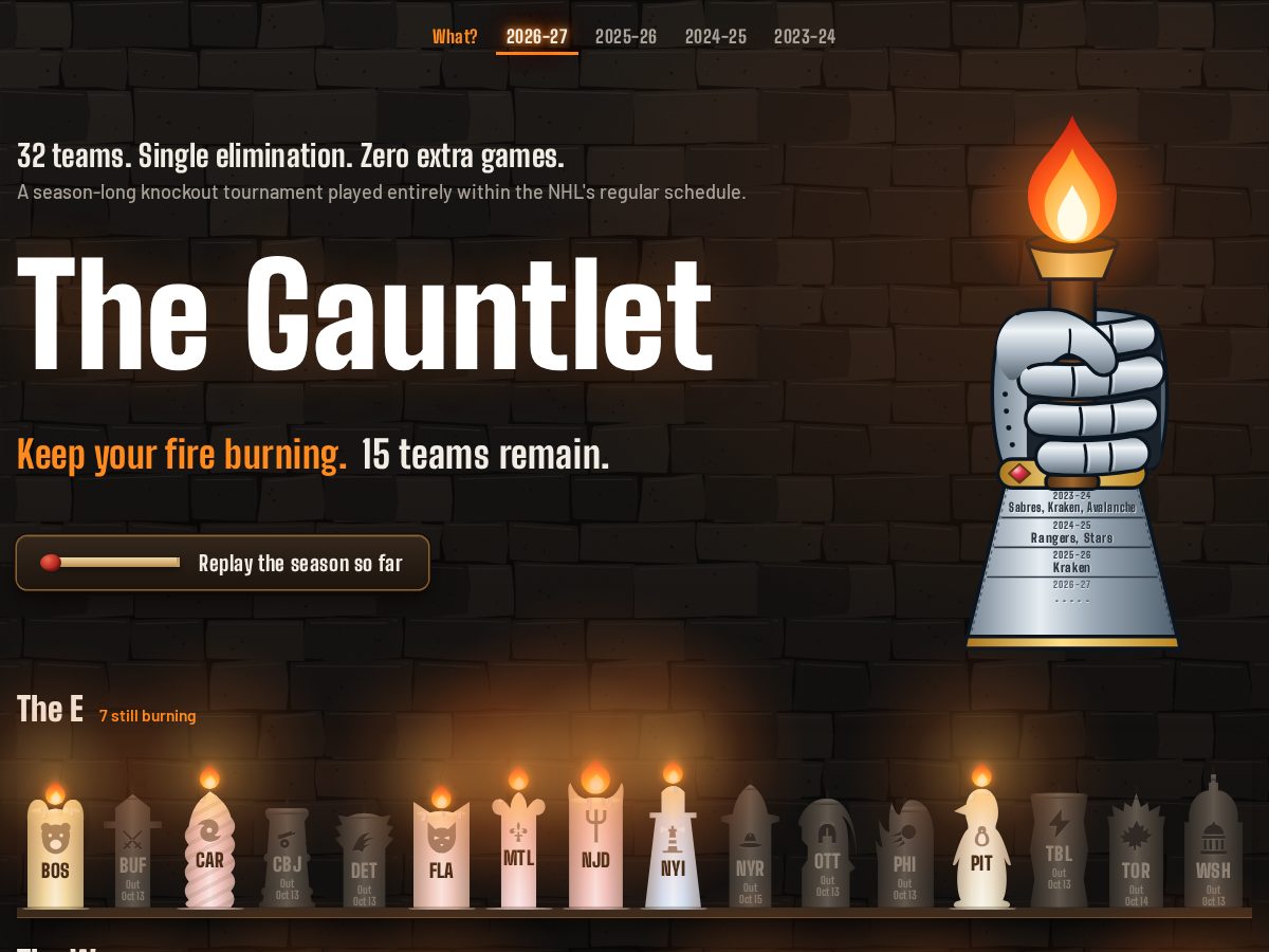 Landing-page snapshot of runthegauntlet.app