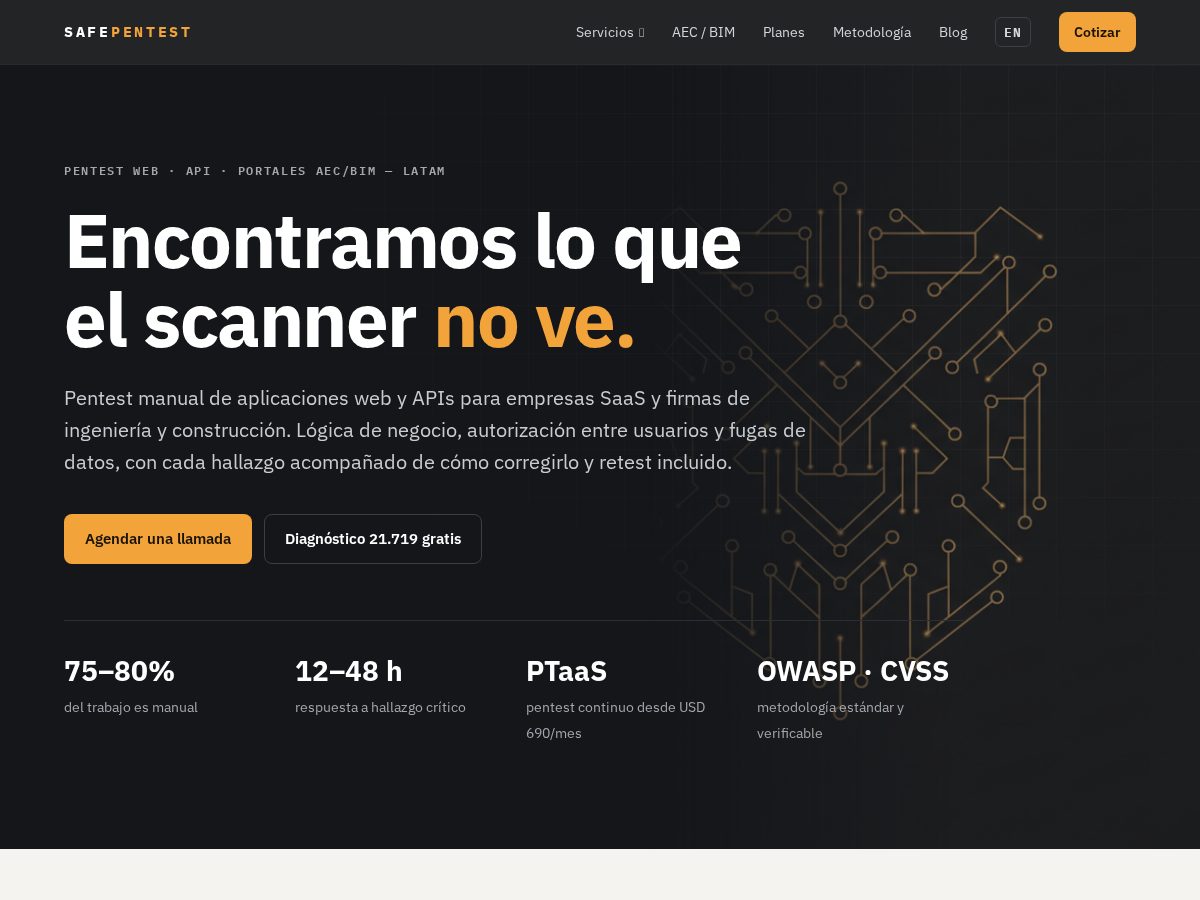 Landing-page snapshot of safepentest.com