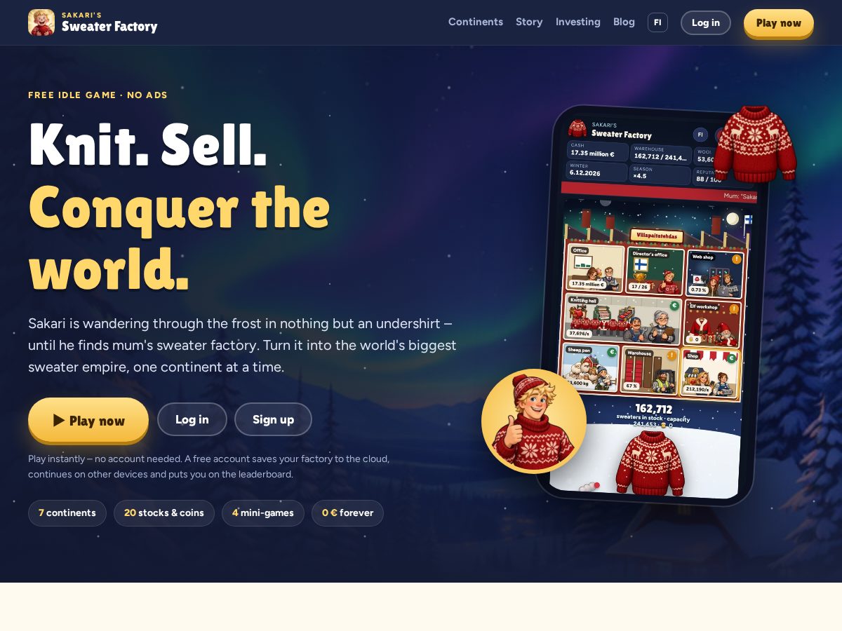 Landing-page snapshot of sakarisfactory.fun