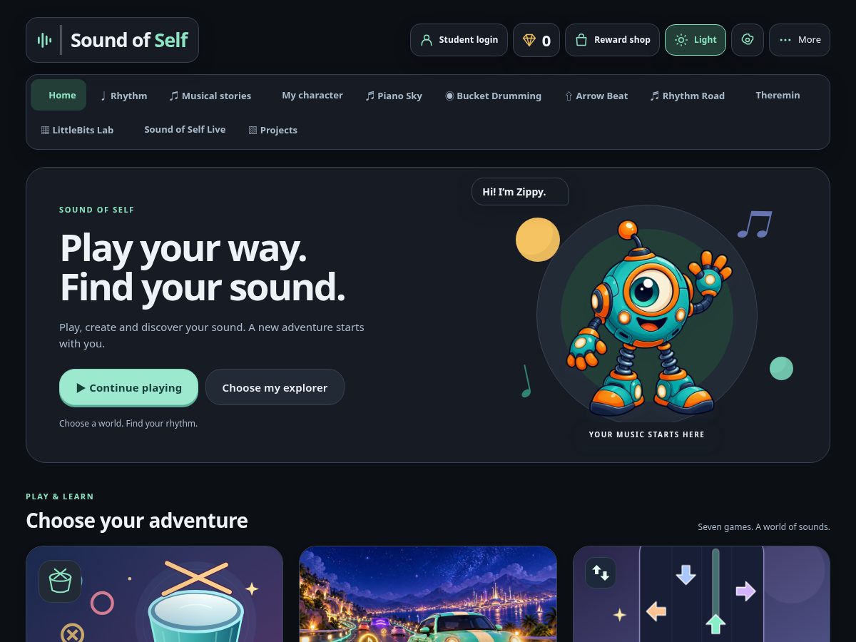Landing-page snapshot of soundofself.org