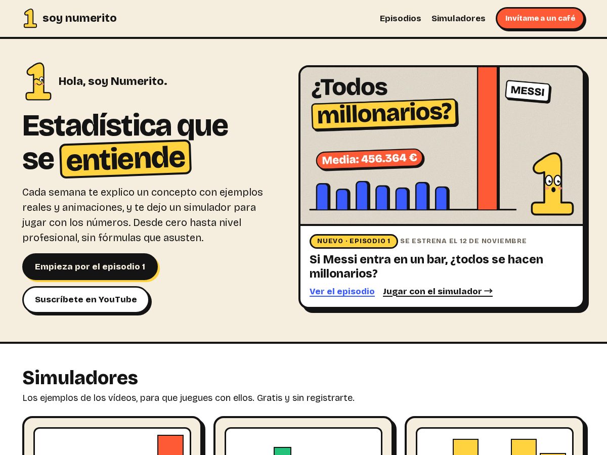Landing-page snapshot of soynumerito.com