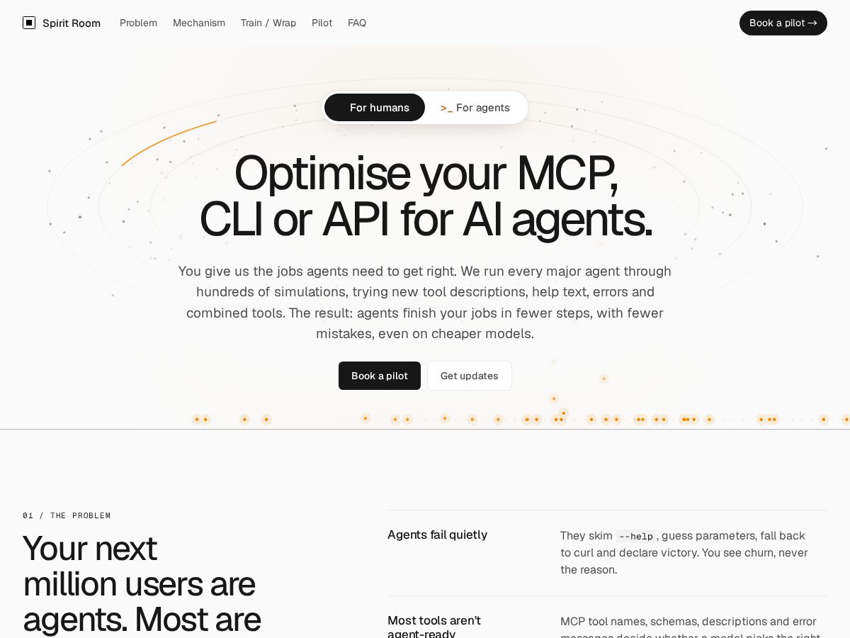 Landing-page snapshot of spiritroom.app