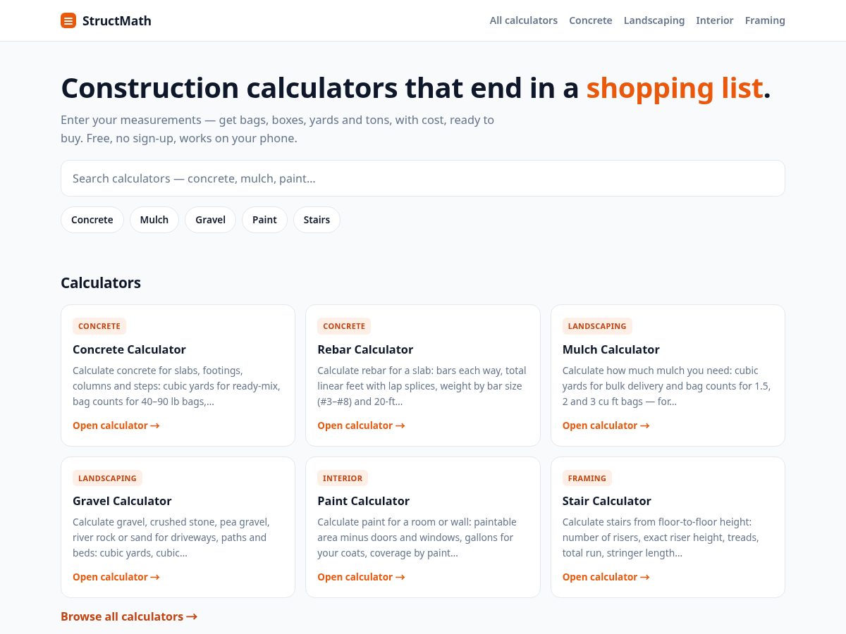 Landing-page snapshot of structmath.com