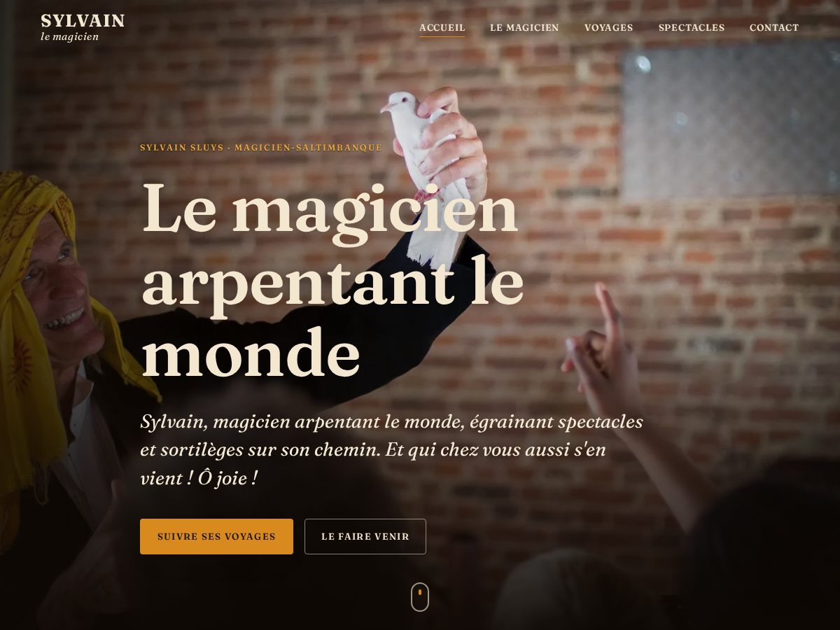 Landing-page snapshot of sylvain-le-magicien.com