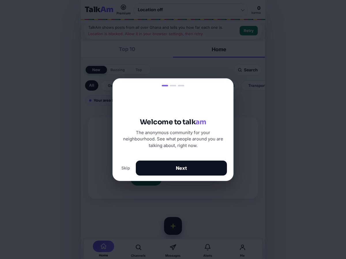 Landing-page snapshot of talkamgh.com