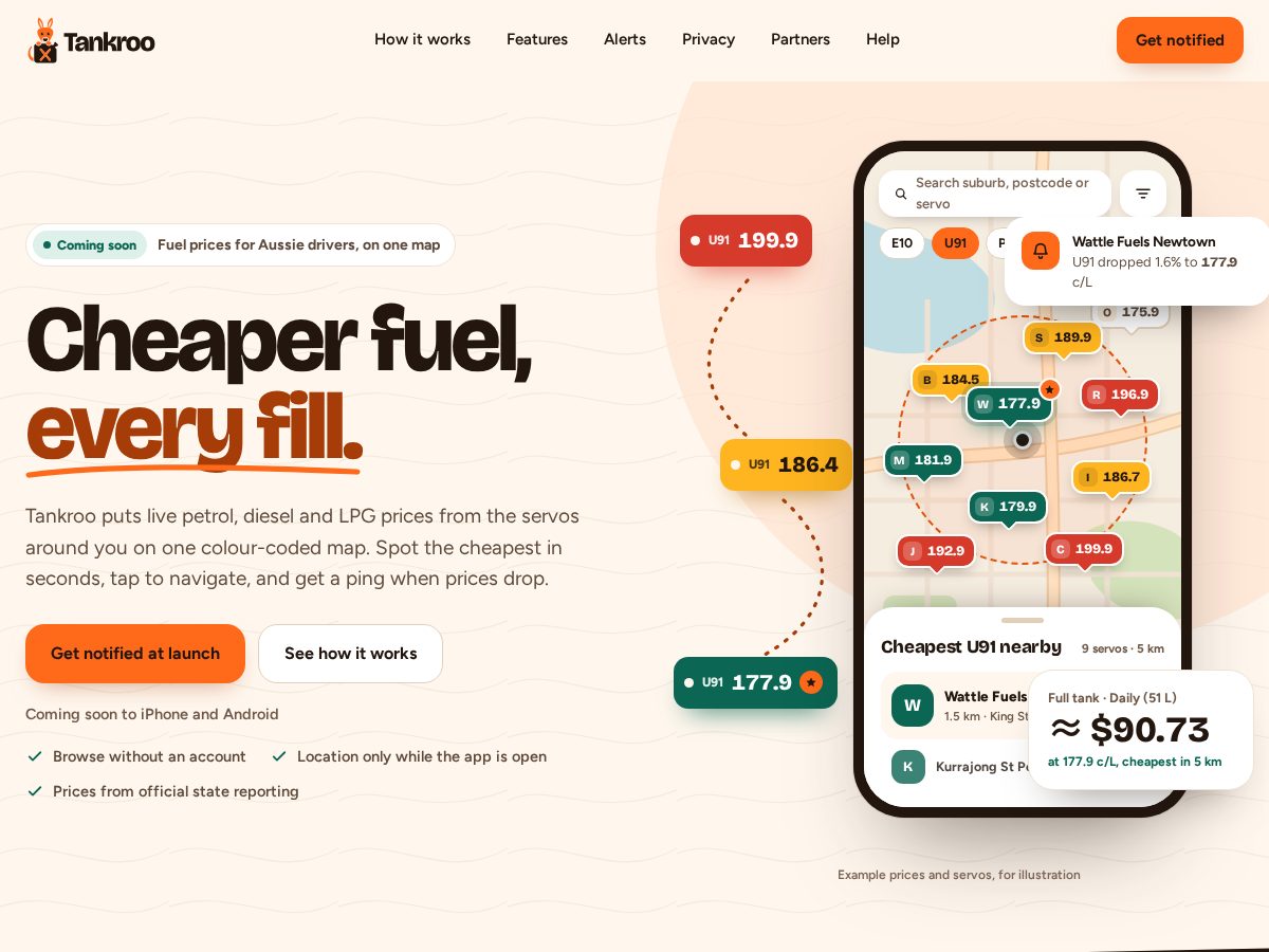 Landing-page snapshot of tankroo.com