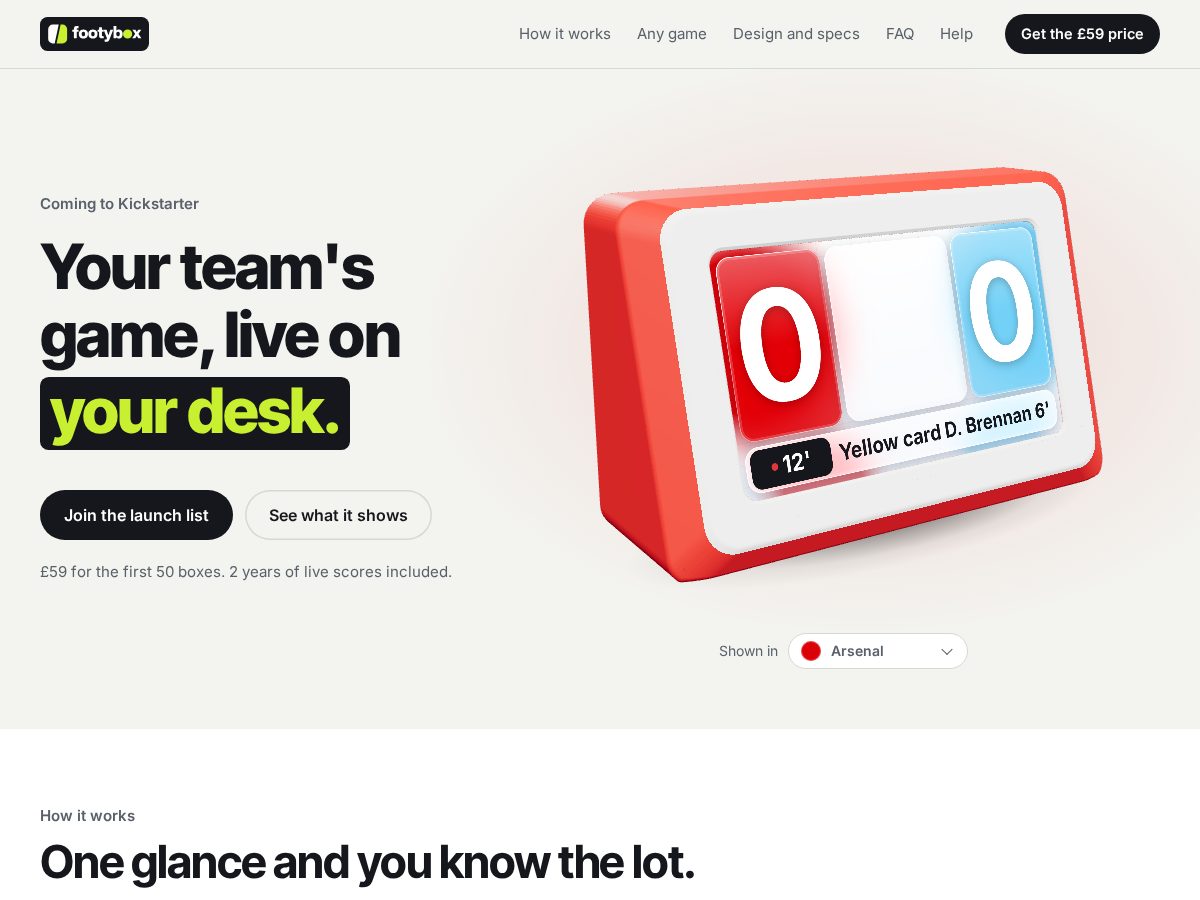 Landing-page snapshot of thefootybox.com