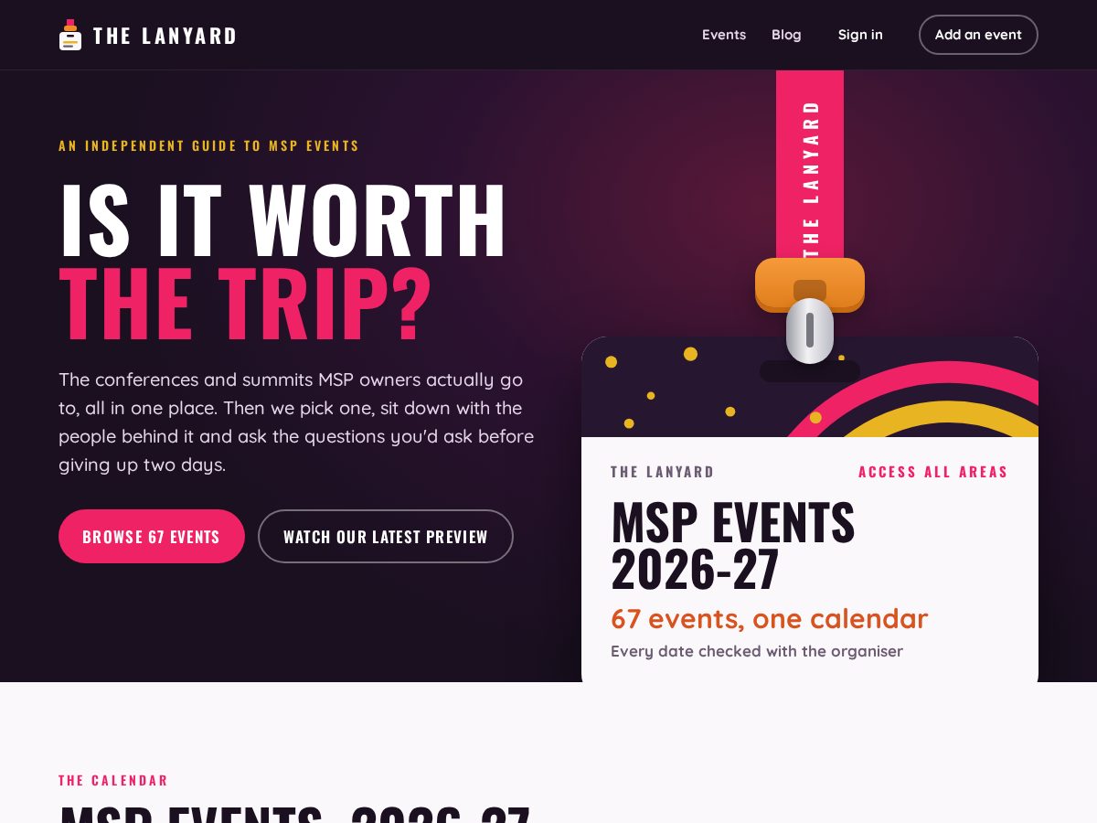 Landing-page snapshot of thelanyardhq.com
