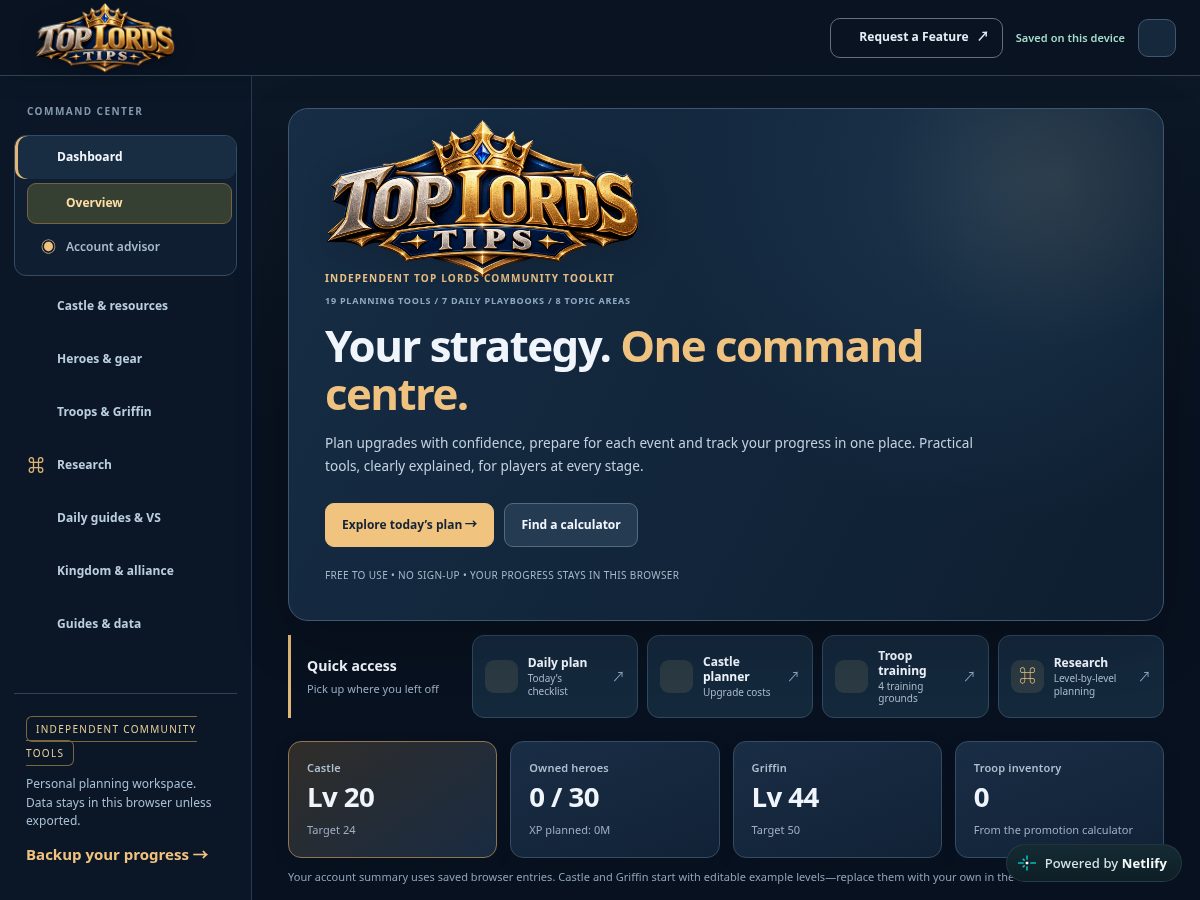 Landing-page snapshot of toplordstips.com