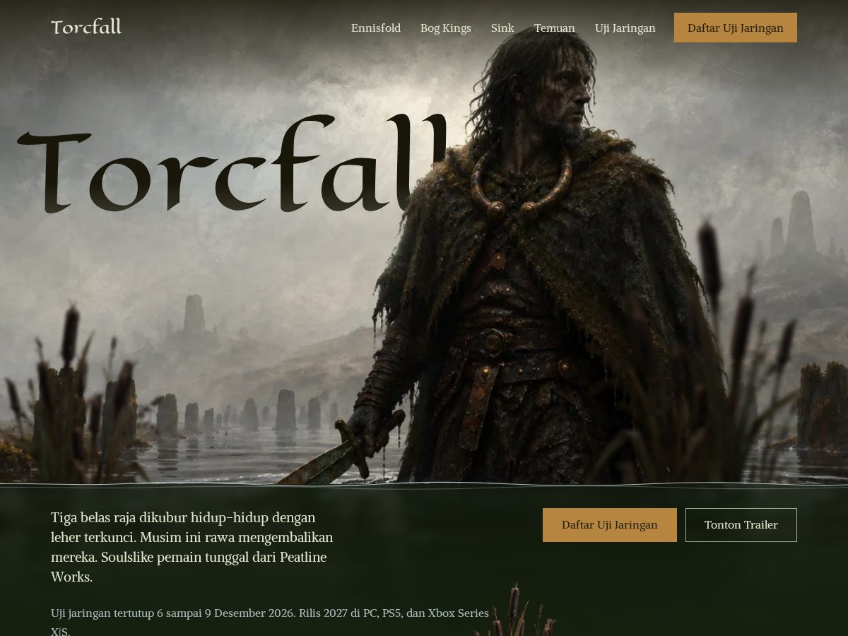Landing-page snapshot of torcfall.com
