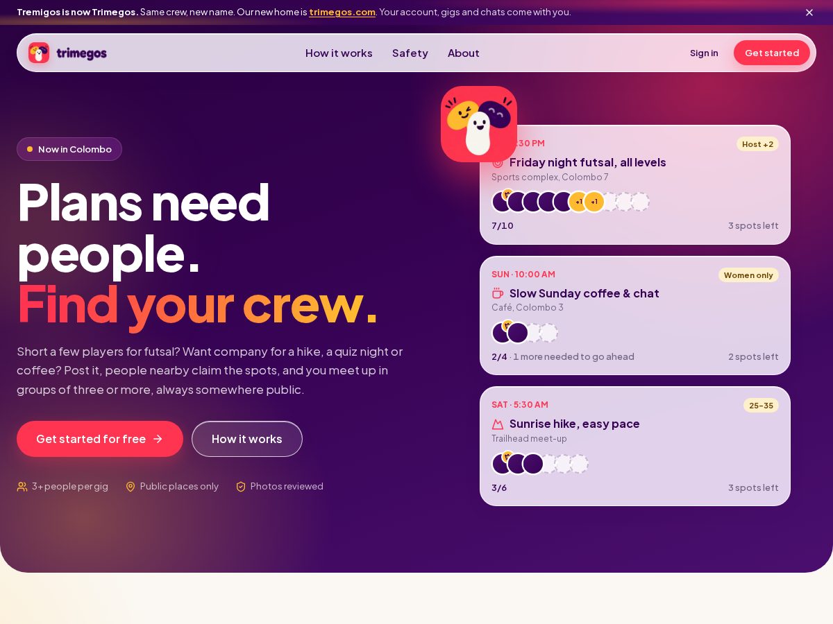 Landing-page snapshot of trimegos.com
