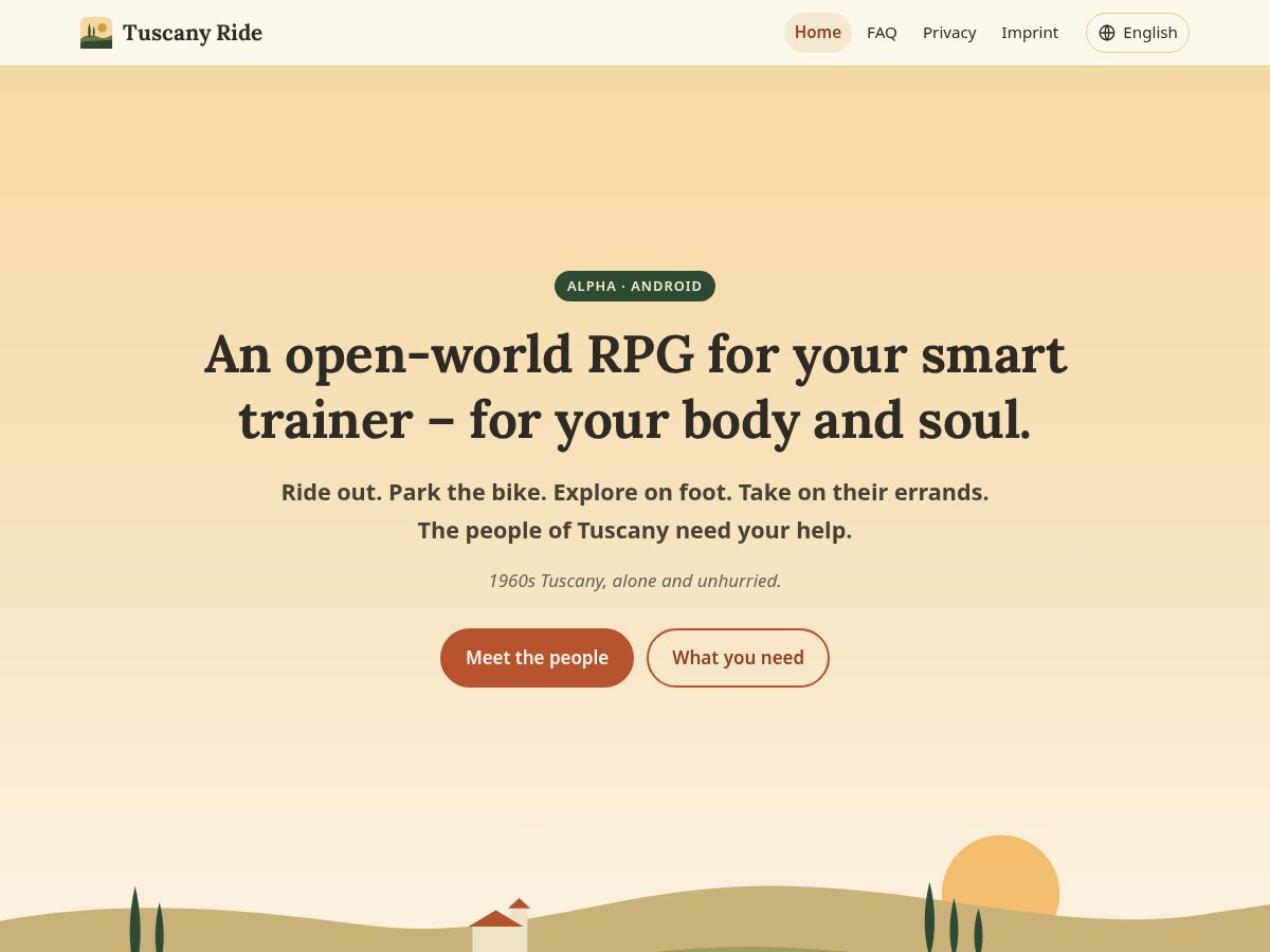 Landing-page snapshot of tuscanyride.com