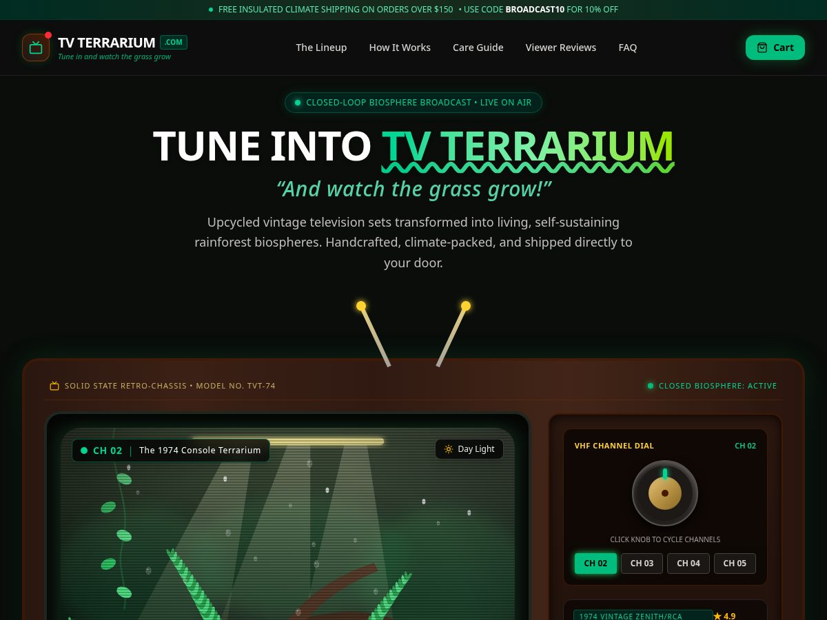 Landing-page snapshot of tvterrarium.com