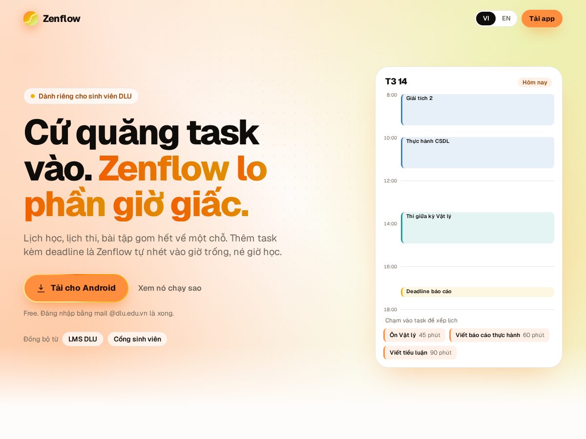 Landing-page snapshot of usezenflow.com
