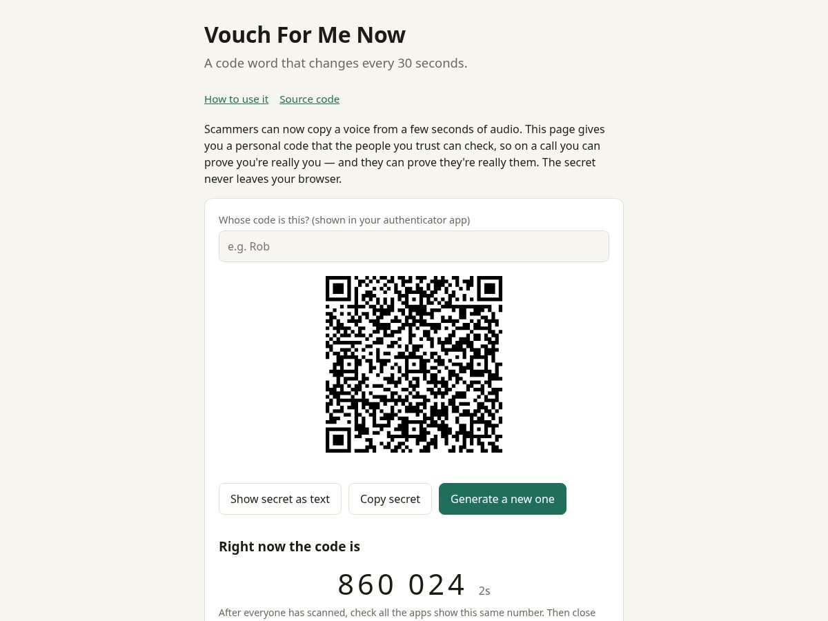 Landing-page snapshot of vouchformenow.com