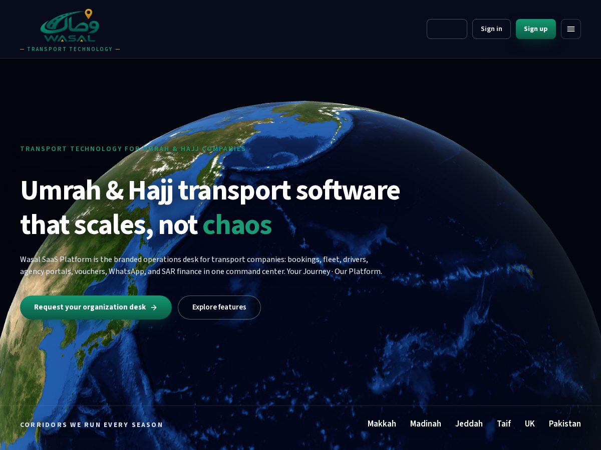 Landing-page snapshot of wasalcloud.com