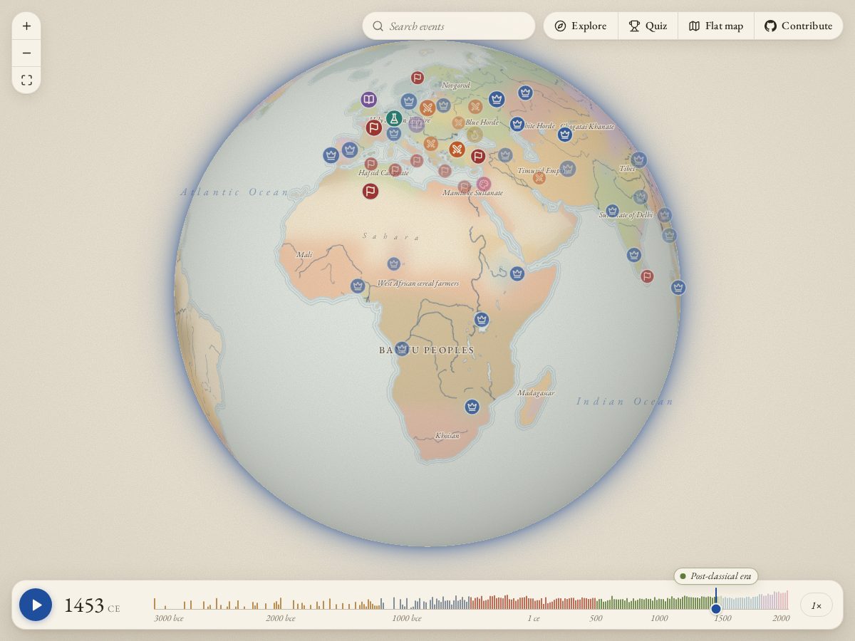 Landing-page snapshot of worldtimeline.app