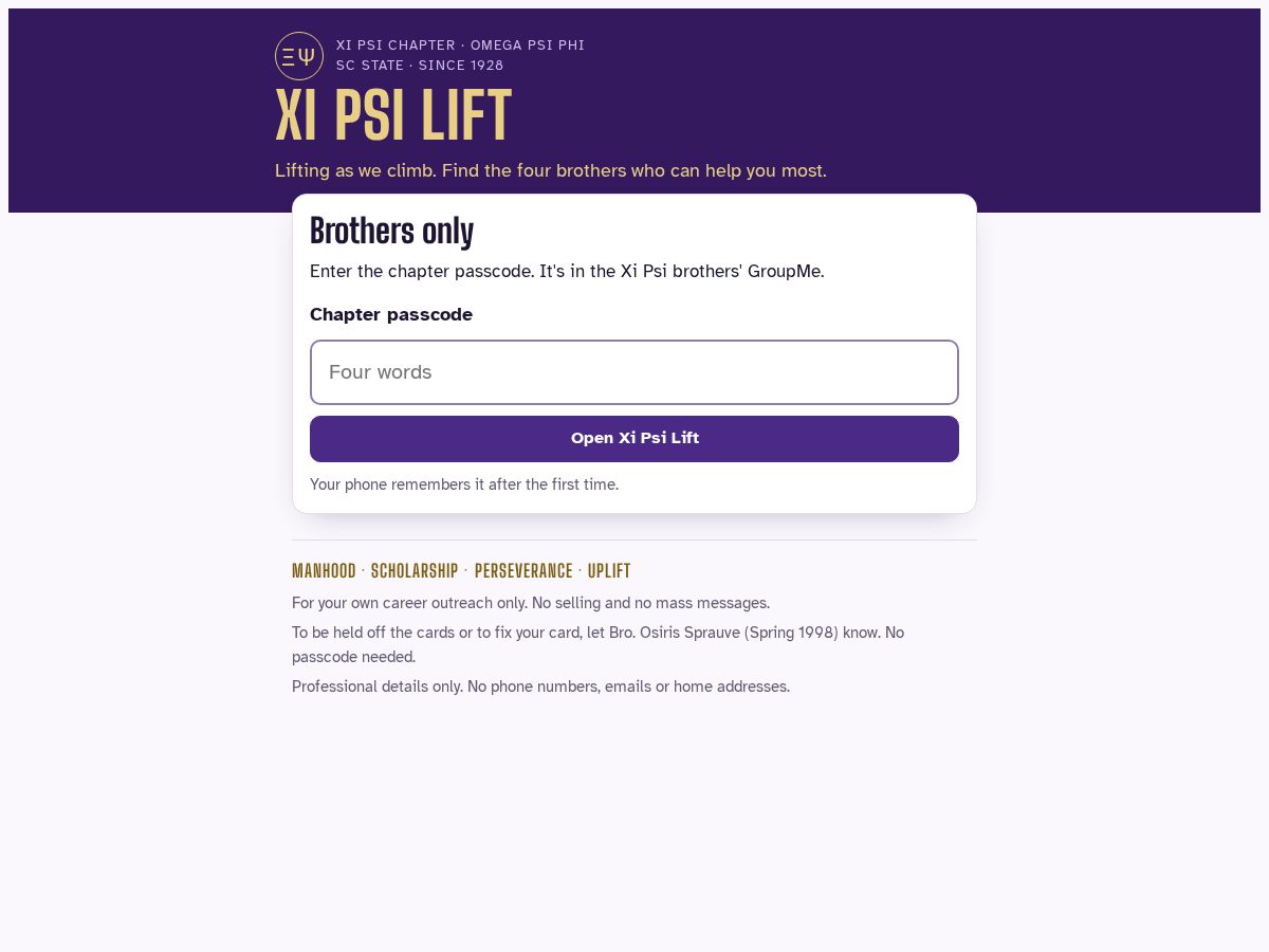 Landing-page snapshot of xipsilift.org