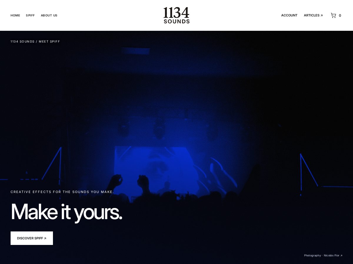 Landing-page snapshot of 1134sounds.com